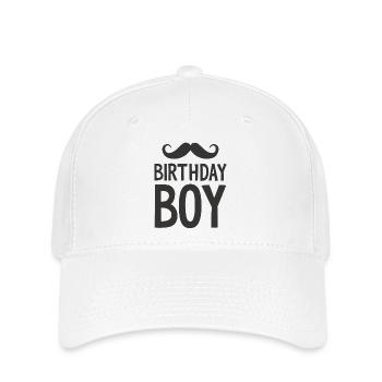 Birthday Boy – Geburtstag mit Schnurrbart - Flexfit Cap - Weiß - Vorne
