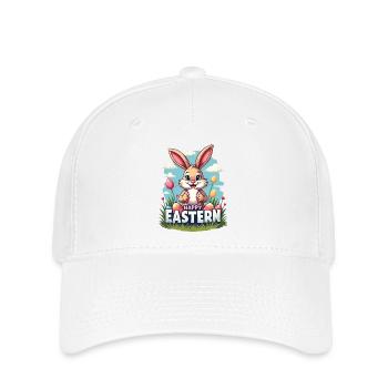 Baseball Happy Eastern Osterhase Sport - Flexfit Cap - Weiß - Vorne