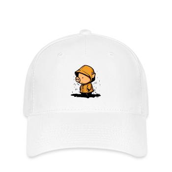 Cute pig in raincoat - Flexfit Cap - white - Front