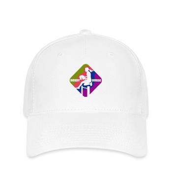 Hobby Horse - Steckenpferd - Reiten - Geschenk - Flexfit Cap - Weiß - Vorne