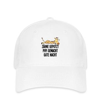 Giraffe Funny Sleeping Motif Teeth Brushed Night - Flexfit Cap - white - Front