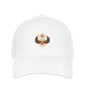 Sacred Scarab with Sri Yantra Symbol - Flexfit Cap - white - Front