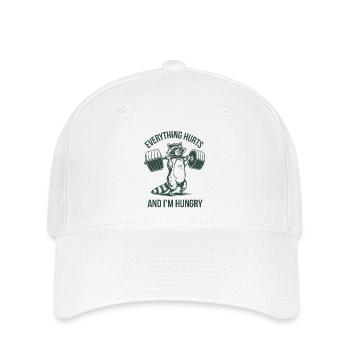 Fitness Gym Sport Weightlifting Raccoon Humor - Flexfit Cap - white - Front