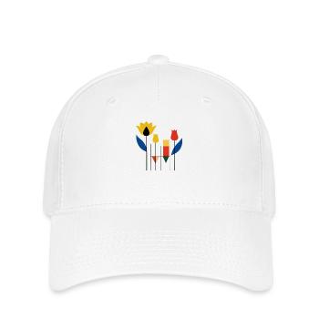 Bauhaus Geometric Tulip Garden - Flexfit Cap - white - Front