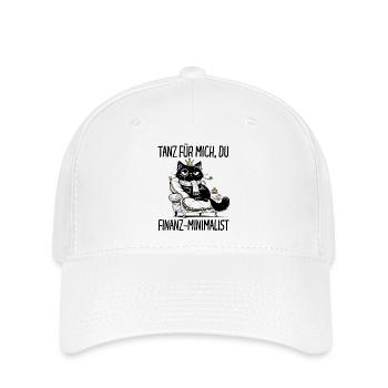 Tanz Finanz-Minimalist - Katzenkönig auf Thron - Flexfit Cap - Weiß - Vorne