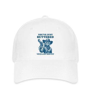 Du hast gerade deine letzte Keks-Cowboy-Katze mit Butter bestrichen - Flexfit Cap - Weiß - Vorne