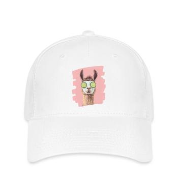 Lama Alpaka Beauty Selfcare Maske - Flexfit Cap - Weiß - Vorne