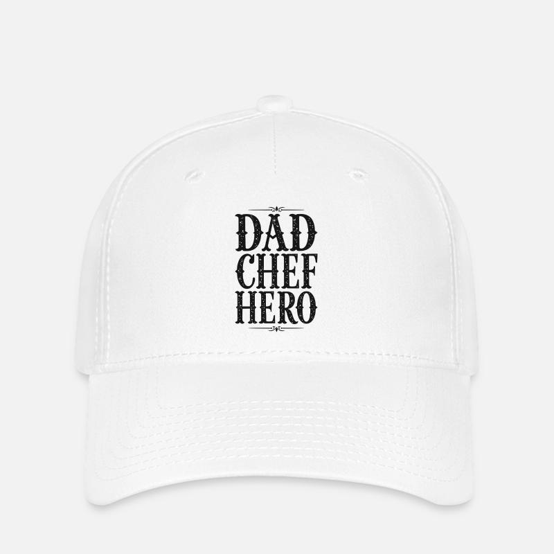 Dad Chef Hero – Papa Koch Held - Flexfit Cap - white