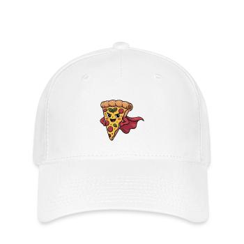 Lustiges Pizza Motiv für Pizza Fans - Flexfit Cap - Weiß - Vorne