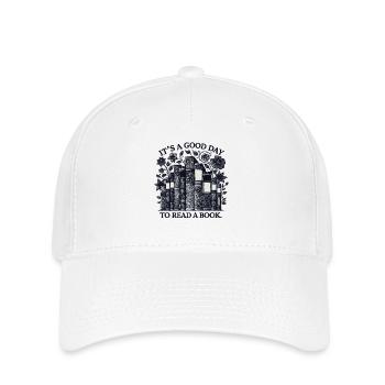 Bücherwurm Leseratte Lustiger Buch Spruch Florales - Flexfit Cap - Weiß - Vorne