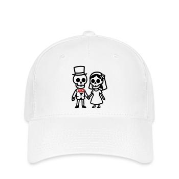 Ehepaar Hochzeit Skull - Flexfit Cap - Weiß - Vorne