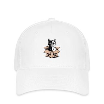 Schrödinger's Cat in a Box Quantum Nerd Statement - Flexfit Cap - white - Front