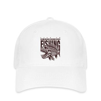 Fishing Skull – Poisson squelette pour les fans inconditionnels - Casquette Flexfit - blanc - Devant