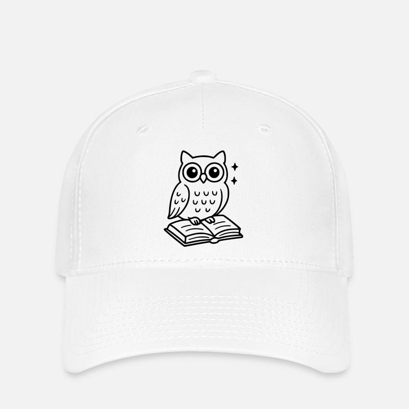 Hibou livre - Casquette Flexfit - blanc