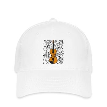 Geige Musiknoten Geiger Streicher Musiker - Flexfit Cap - Weiß - Vorne