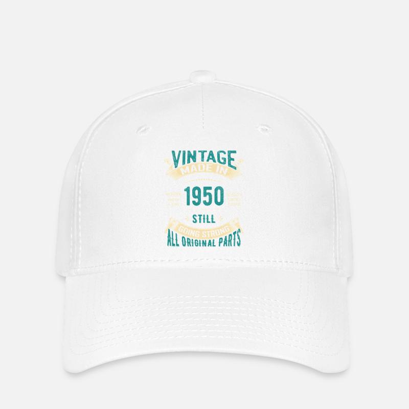Vintage 1950s Made in Still Going Strong - Flexfit Cap - white