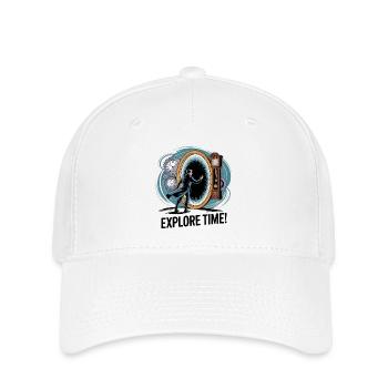 Explore Time Surreal Clock Design - Flexfit Cap - white - Front