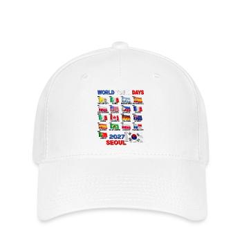 Journée Mondiale de la Jeunesse 2027 Séoul Séoul Histoire JMJ WYD WYG - Casquette Flexfit - blanc - Devant