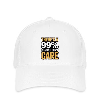 99% Chance das es mir egal ist Sarkasmus Spruch - Flexfit Cap - Weiß - Vorne