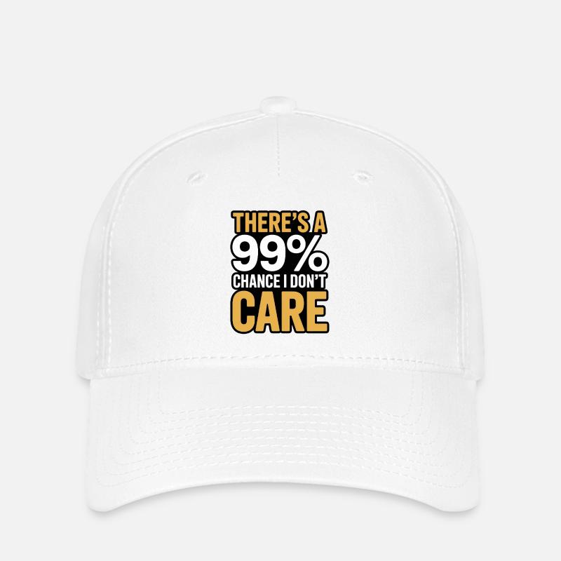 99% Chance das es mir egal ist Sarkasmus Spruch - Flexfit Cap - Weiß