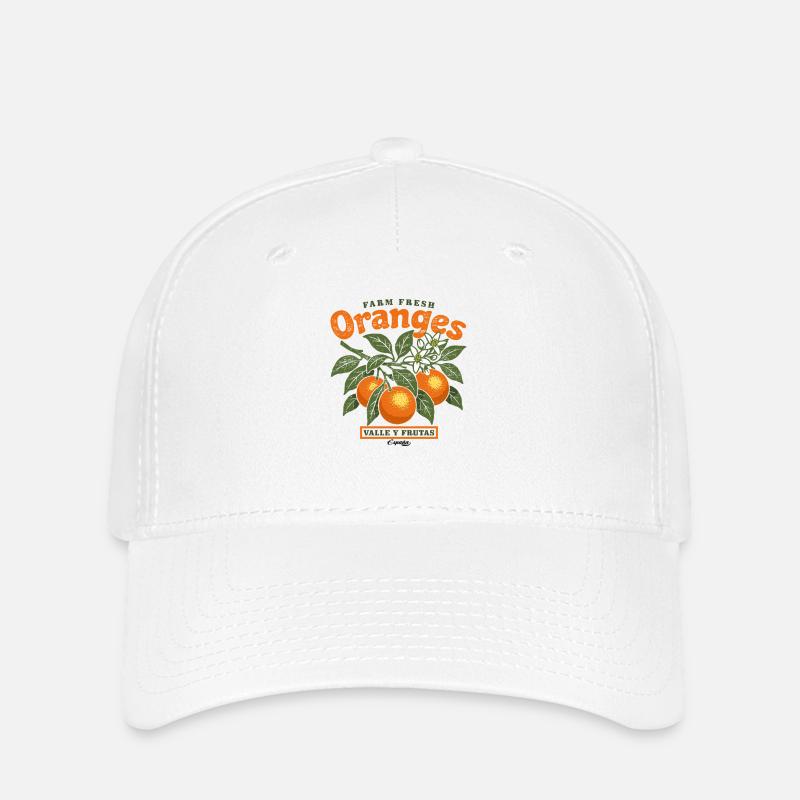 Oranges - fresh fruits - fruit gift - Flexfit Cap - white
