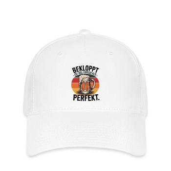 Retro beer mug with foaming beer - Flexfit Cap - white - Front
