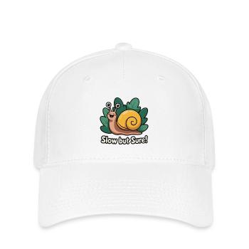 Skurrile Schnecke mit Phrase - Flexfit Cap - Weiß - Vorne
