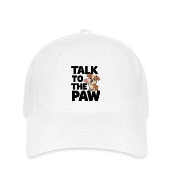 Talk To The Paw - Niedlicher Hund - Flexfit Cap - Weiß - Vorne