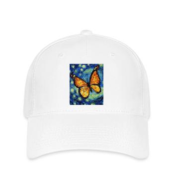 Papillon étoilé style Van Gogh - Casquette Flexfit - blanc - Devant