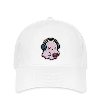 Entspannter Geist mit Kopfhörern und Kaffee - Flexfit Cap - Weiß - Vorne