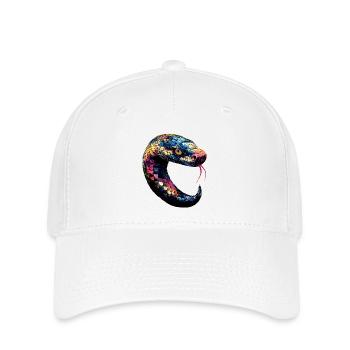 serpent, python, cobra, serpent à sonnettes, serpents - Casquette Flexfit - blanc - Devant