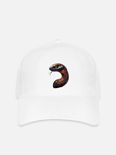 Schlange Python Kobra Klapperschlange Schlangen - Flexfit Cap - Weiß