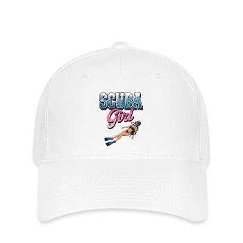 Scuba Girl Tauch-Design - Flexfit Cap - Weiß - Vorne