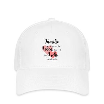 Familie Liebe Spruch Zitat Design - Flexfit Cap - Weiß - Vorne