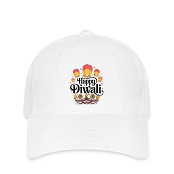 Diwali Laternen und Diyas Muster - Flexfit Cap - Weiß - Vorne