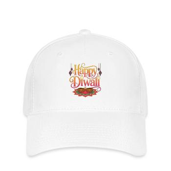 Happy Diwali Lichter Rangoli - Flexfit Cap - Weiß - Vorne