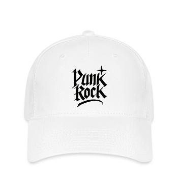 Lettrage gothique punk rock - Casquette Flexfit - blanc - Devant