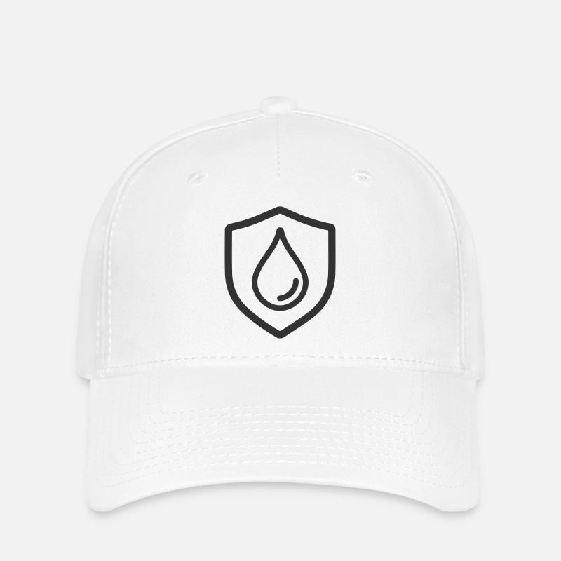 Water Protection Shield Icon - Flexfit Cap - white
