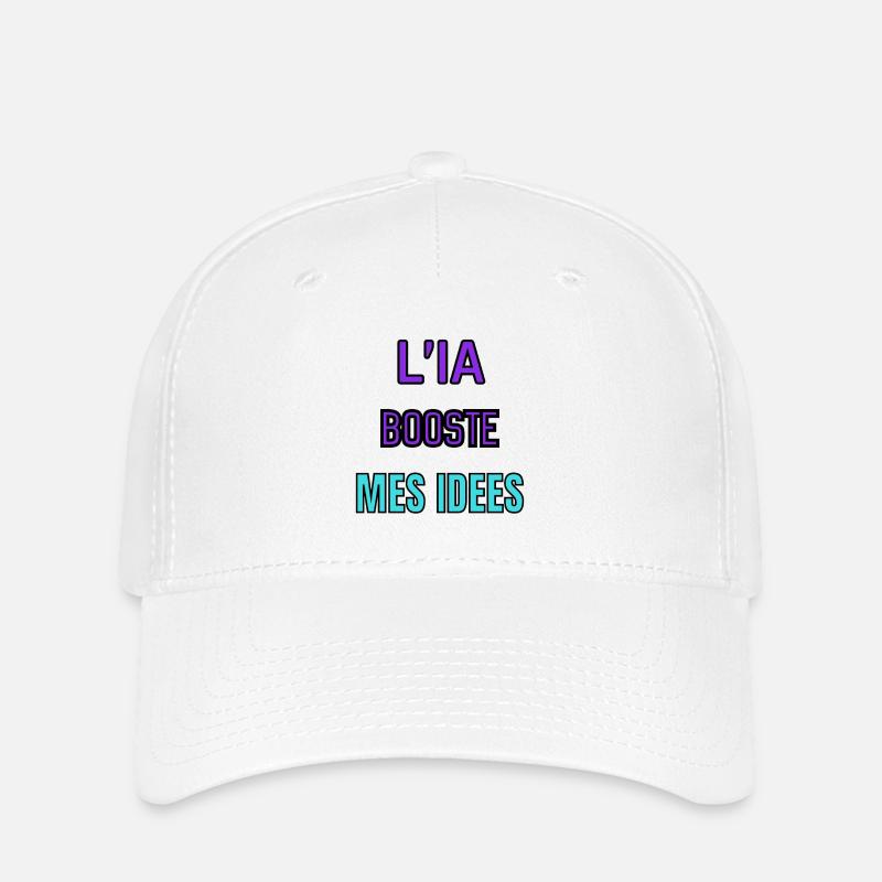 Futuristic quote "AI boosts my ideas" - Flexfit Cap - white