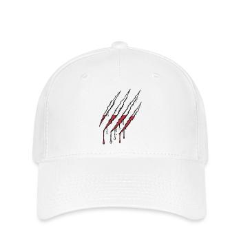 Polen Flagge Kralle Grunge Polska Kratzspur - Flexfit Cap - Weiß - Vorne