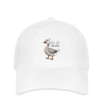 Ganskörperfoto Lustige Gans Wortspiel - Flexfit Cap - Weiß - Vorne