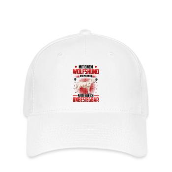 Irischer Wolfshund ist unschlagbar - Flexfit Cap - Weiß - Vorne