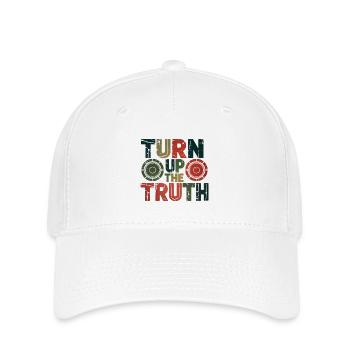 Retro Grunge – Turn Up The Truth - Flexfit Cap - Weiß - Vorne
