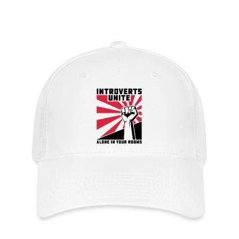 Roter Sonnenstrahl Burst - Flexfit Cap - Weiß - Vorne
