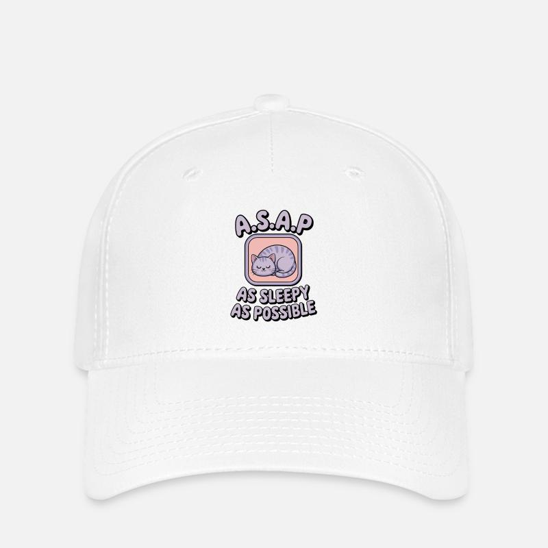 ASAP Sleeping Cat - Casquette Flexfit - blanc