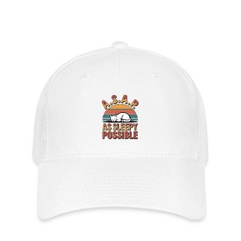 Asleep ASAP Katze Retro Sonnenuntergang - Flexfit Cap - Weiß - Vorne