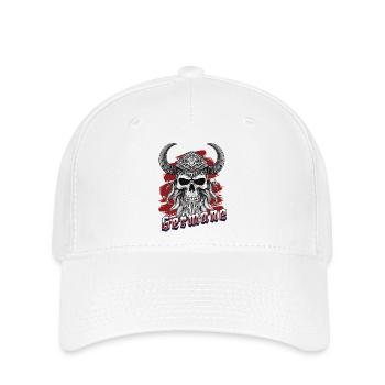 Viking Schädel Totenkopf Germane - Flexfit Cap - Weiß - Vorne
