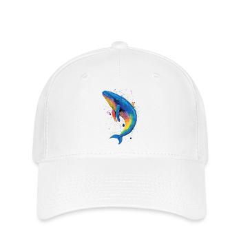 Baleine bleue Baleine Baleines bleues Baleines Chant Baleine Plongeur Baleines Océan - Casquette Flexfit - blanc - Devant