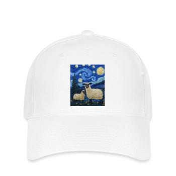 Mouton style Van Gogh Nuit étoilée - Casquette Flexfit - blanc - Devant
