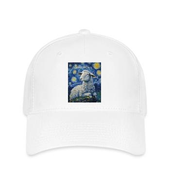 Mouton style Van Gogh Nuit étoilée - Casquette Flexfit - blanc - Devant